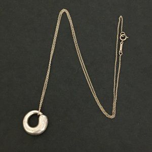 TIFFANY&CO. Silver 925 Elsa Peretti Eternal Circle Pendant Necklace /1E4201